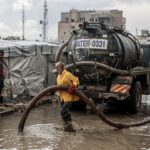 Displaced Palestinian families suffer as heavy rains flood Gaza tent camps
